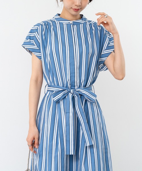 「ANNA LUNA」 半袖ワンピース LARGE ネイビー レディース_画像7
