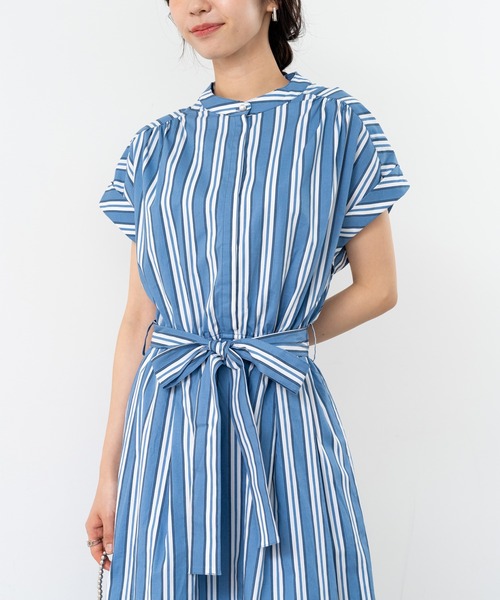 「ANNA LUNA」 半袖ワンピース LARGE ネイビー レディース_画像8