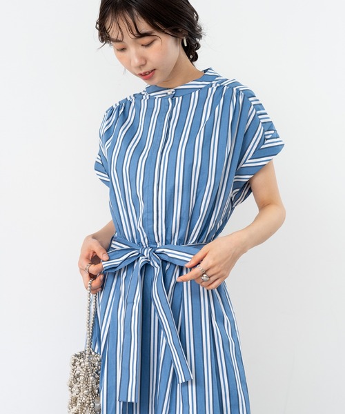 「ANNA LUNA」 半袖ワンピース LARGE ネイビー レディース_画像9