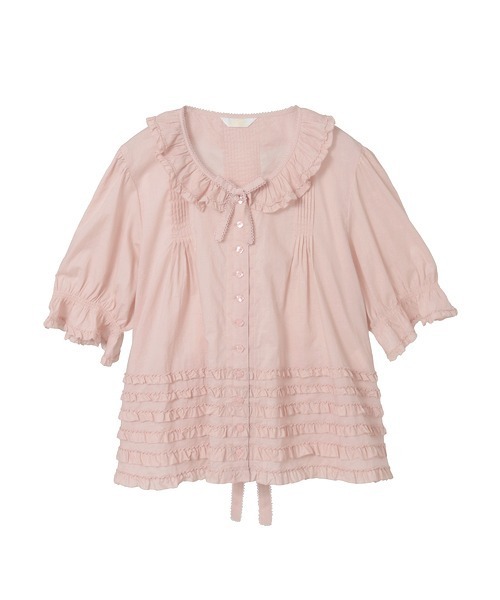 【タグ付き未使用】ピンクハウス　半袖ブラウス PINK HOUSE（ピンクハウス） ブラウス シャツ 半袖 ローンブラウス