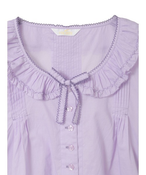 【高級】PINK HOUSE ピンクハウス カットソー 半袖 フリル パープル PINK HOUSE（ピンクハウス） ブラウス シャツ 半袖 ローンブラウス