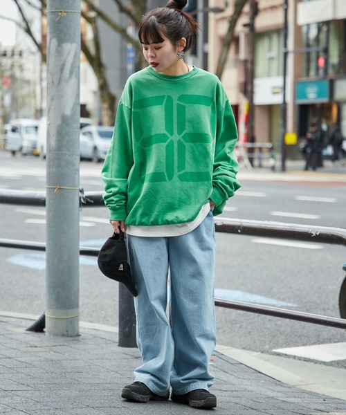 「Franklin Climbing」 スウェットカットソー LARGE グリーン メンズ_画像5
