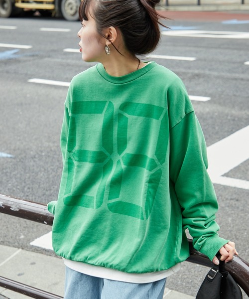 「Franklin Climbing」 スウェットカットソー LARGE グリーン メンズ_画像9