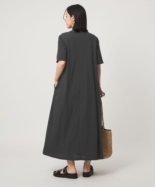 ワンピース 半袖 「WEB限定」「at ease」ヘンリーネック カットソー ワンピース | green label relaxing | 05