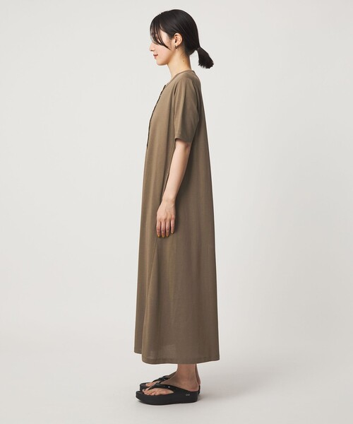 ワンピース 半袖 「WEB限定」「at ease」ヘンリーネック カットソー ワンピース | green label relaxing | 14