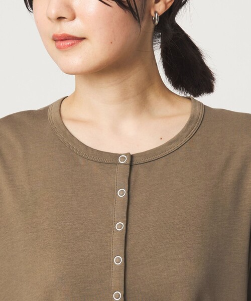 ワンピース 半袖 「WEB限定」「at ease」ヘンリーネック カットソー ワンピース | green label relaxing | 16