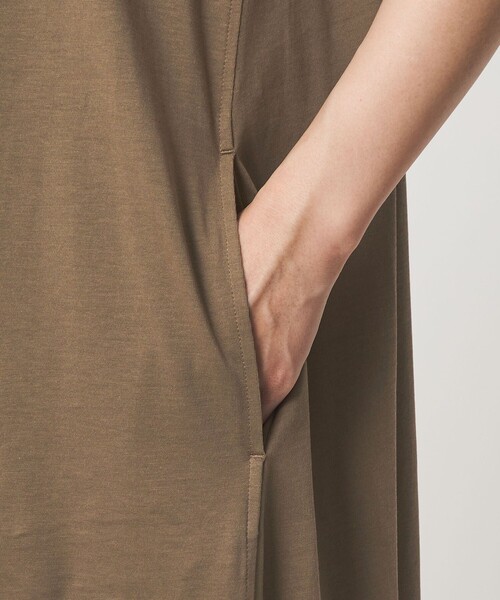 ワンピース 半袖 「WEB限定」「at ease」ヘンリーネック カットソー ワンピース | green label relaxing | 18