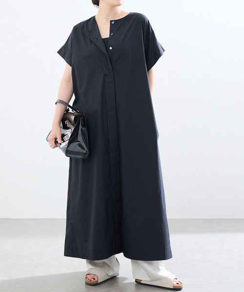 イエナ IENA ロングワンピース カーキ F 日本製 24,200円 IENA（イエナ） ワンピース 夏 タイプライターノーカラーワンピース