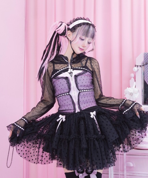 AVENCHUMU パーカー Race ＆ frill zip foodie レディース : ZOZOTOWN