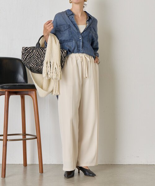 「Jena espace merveilleux」 イージーパンツ 2 グレー レディース_画像3