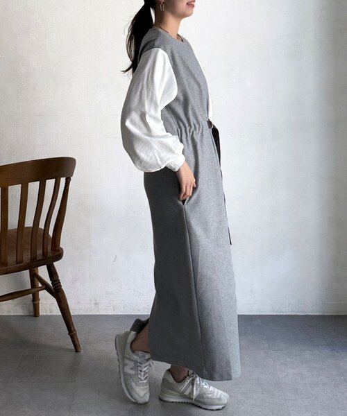 「Chez toi」 長袖ワンピース FREE ネイビー レディース_画像7