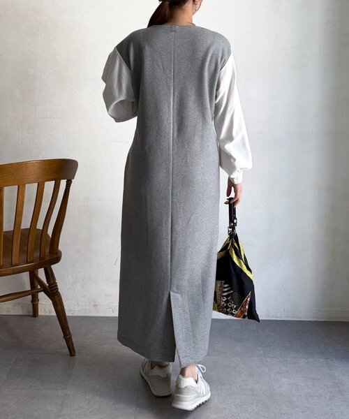 「Chez toi」 長袖ワンピース FREE ネイビー レディース_画像9