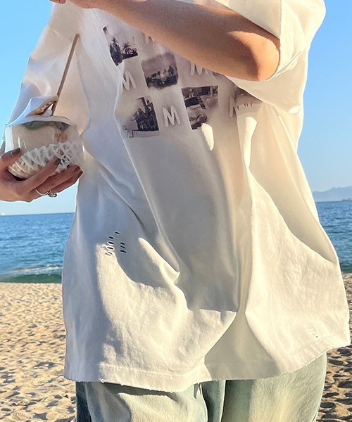 「MASONPRINCE」 半袖Tシャツ M ライトカーキ メンズ_画像4