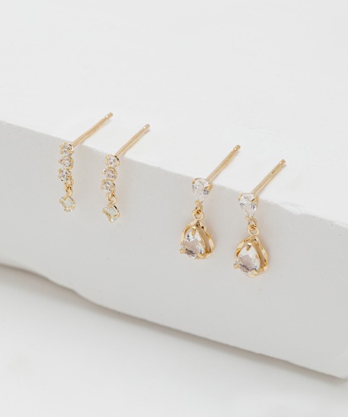 「ESTELLE」 ピアス(両耳用) - イエローゴールド レディース_画像9