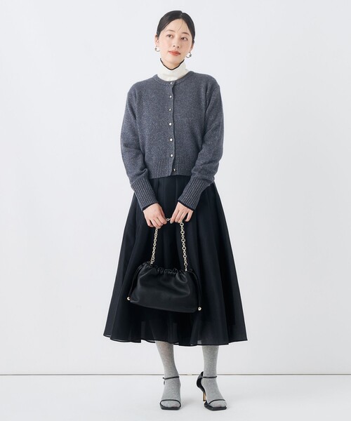 【新品】完売品　今期　ノーリーズ　ウォッシャブルタックフレアスカート　ブラック NOLLEY'S（ノーリーズ） スカート ウォッシャブルシアータックフレアー
