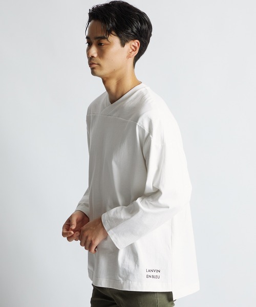 LANVIN en Bleu tシャツ 8オンス ヘビーウェイト 9分袖 フットボール