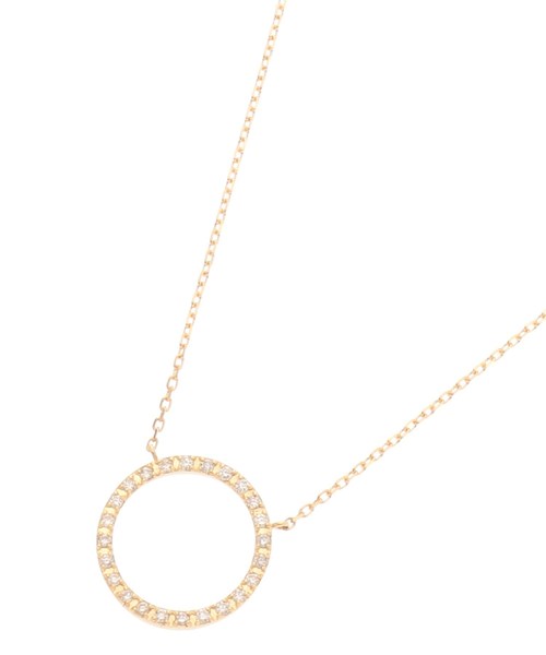 ネックレス K18ダイヤモンド　サークル　ネックレス（大） K18ダイヤモンド　サークル　ネックレス