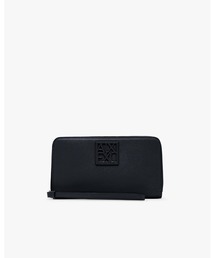 EMPORIO ARMANI ロゴ デボス加工 ジップ ウォレット エンポリオ アルマーニ EMPORIO ARMANI 財布 小銭入れ付き 二