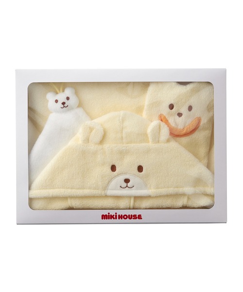 MIKI HOUSE（ミキハウス） 出産祝い 無撚糸パイルバスポンチョセット