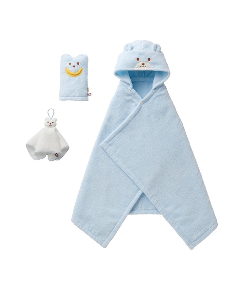 MIKI HOUSE（ミキハウス） 出産祝い 無撚糸パイルバスポンチョセット