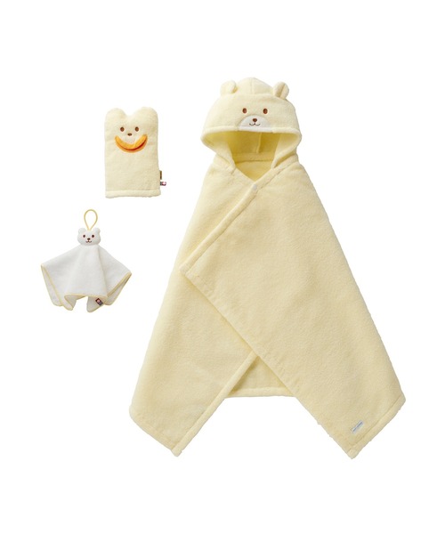 MIKI HOUSE（ミキハウス） 出産祝い 無撚糸パイルバスポンチョセット