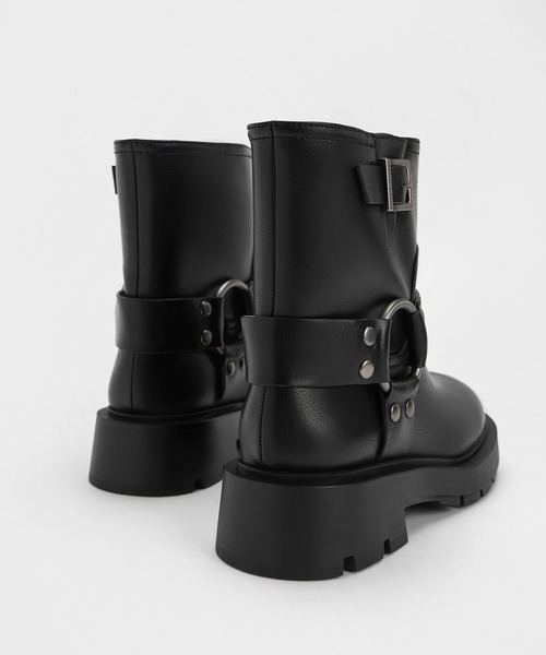 charles & keith サイドバックル リッジッドソールブーツ CHARLES ＆ KEITH ブーツ サイドバックル リッジッドソール