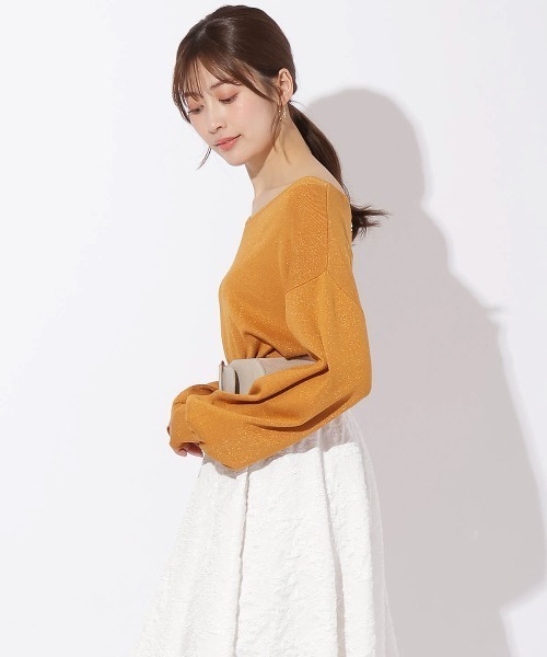 バックチェーンVニット AND COUTURE（アンドクチュール） ニット セーター ラメニットバック