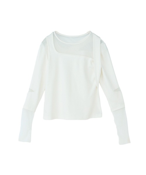 AULA AILA tシャツ シアーパーツカットソートップス レディース