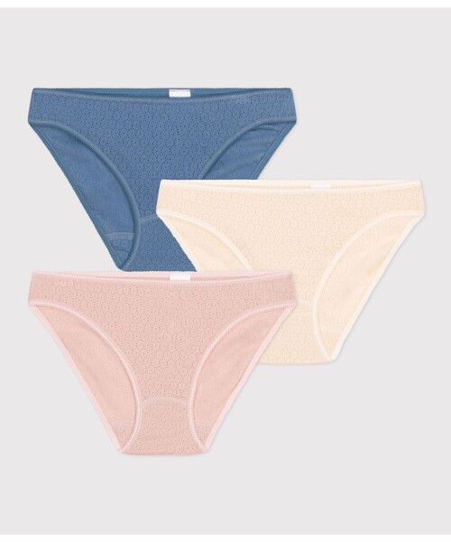 三色ショーツポーチ付き PETIT BATEAU（プチバトー） ショーツ 針抜きショーツ3枚組