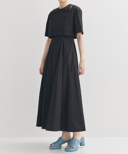 CＬAＮＥ(クラネ)ネイビー ひざ丈ワンピース 七分袖　サイズ38 CLANE LADY DENIM N/S ONEPIECE（ワンピース）｜CLANE（クラネ