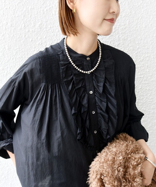 SHIPS（シップス） ブラウス シャツ 「手洗い可能」コットン シルク