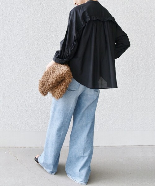 SHIPS（シップス） ブラウス シャツ 「手洗い可能」コットン シルク