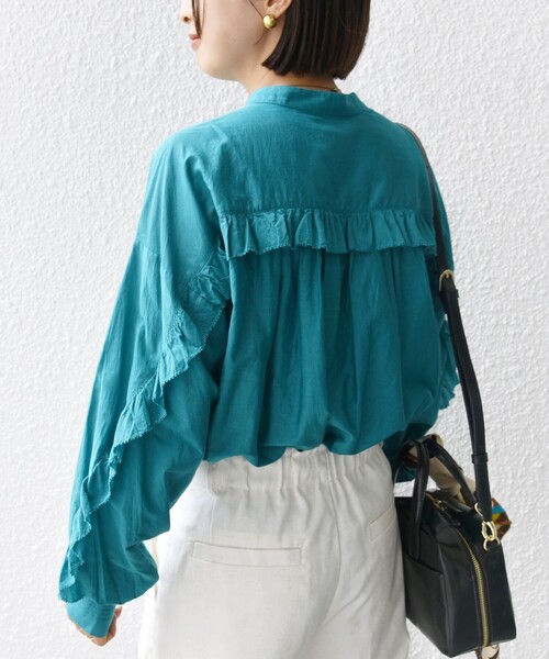 SHIPS（シップス） ブラウス シャツ 「手洗い可能」コットン シルク