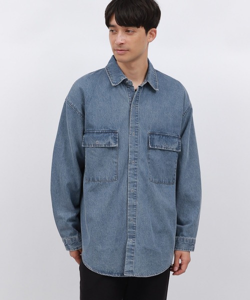 Lohen デニムシャツ　新品 LAKOLE（ラコレ） シャツ ウォッシュドデニム長袖シャツ / 140380