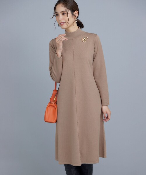 組曲 大きいサイズ ELENAリラクシーニット ワンピース ロング 2024AW 組曲（KUMIKYOKU） ワンピース ELENAリラクシー ニットワンピース