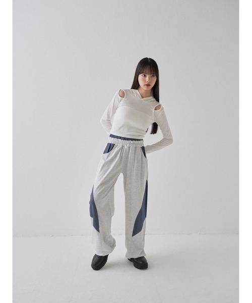 Uenui tシャツ アームホール カットアウトデザイン フーディー