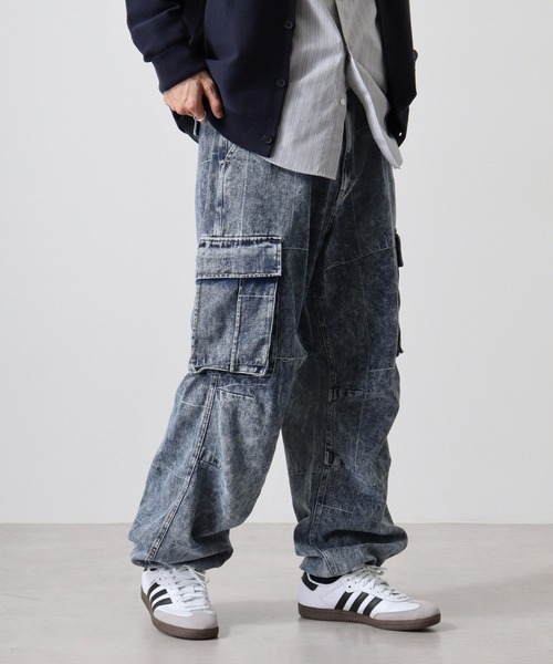 ネイバーフッドカーゴパンツ デニムブルー ワンフォークロージング 1111clothing ◇バルーンカーゴ ライン