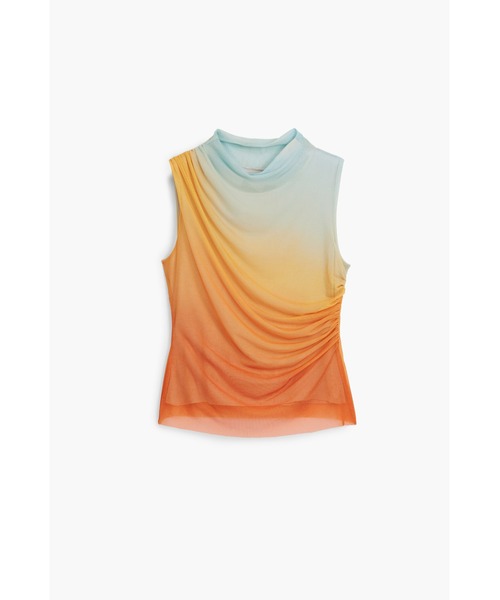 tシャツ サンセットグラデーション ドレープトップ レディース