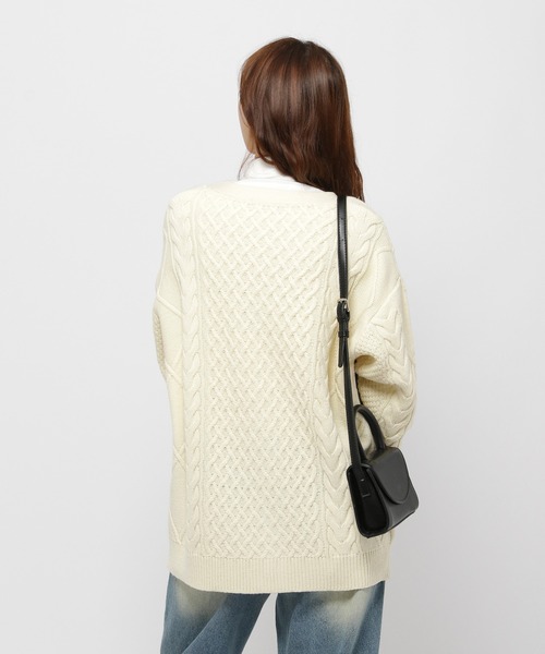 ALAND カーディガン 「UNISEX」ALAND／Aロゴ ケーブルニット