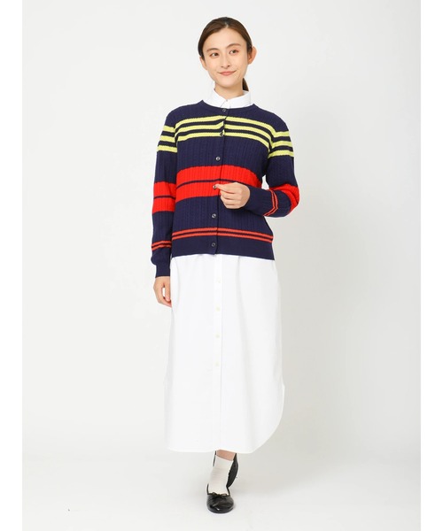 カーディガン 「EDIT-B」Cotton Wool Cable Cardigan コットン