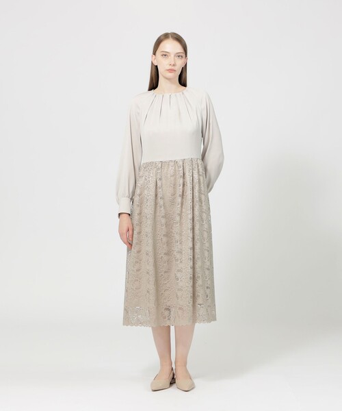 エポカワンピース　ドレス EPOCA（エポカ） ワンピース グロッシーレースコンビ フレアドレス