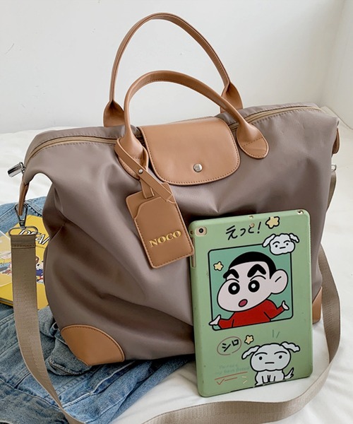 FREE STYLISTS ボストンバッグ 「2WAY」大容量配色レザービッグサイズ