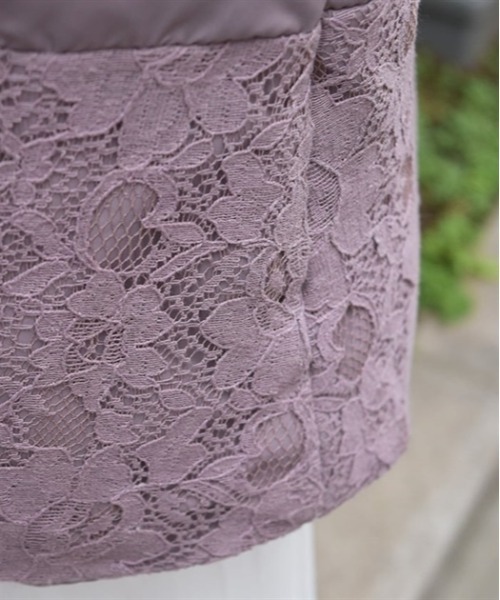 ダウンコート ダウンジャケット 裾レースロングダウンコート レディース