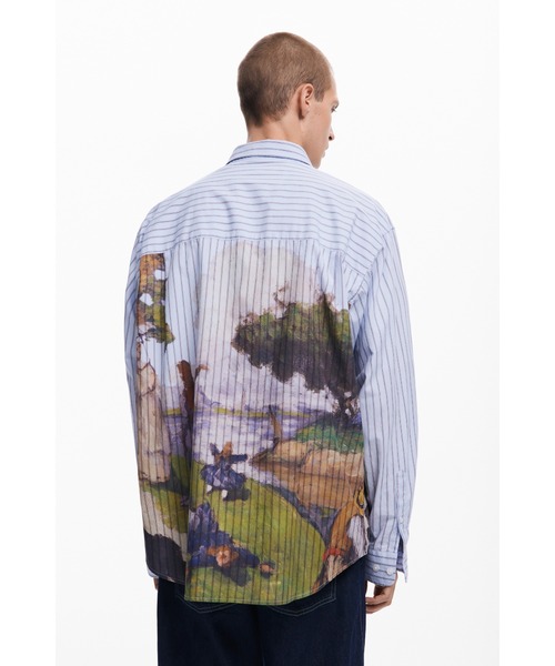 Desigual シャツ ペイントランドスケープ長袖シャツ メンズ