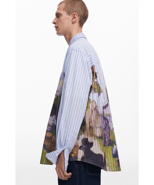 Desigual シャツ ペイントランドスケープ長袖シャツ メンズ