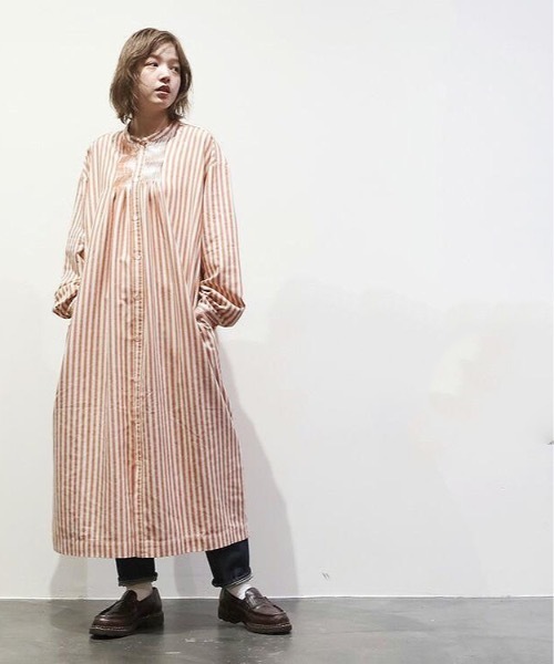 vent blanc（ヴァンブラン） ワンピース キャンバスダック ピンタック