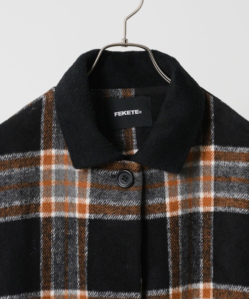 「FEKETE」 ステンカラーコート LARGE ブラック レディース_画像6
