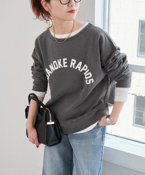 Spick&Span ボートネックルーズスウェット Spick＆Span トレーナー スウェット ボートネックルーズ