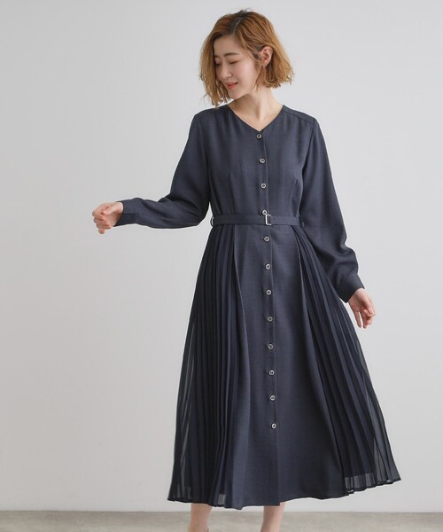 grove（グローブ） ワンピース サイドプリーツシャツワンピース
