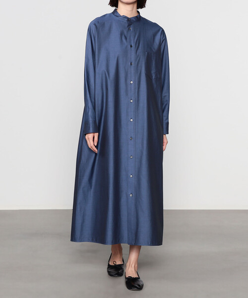 美品 ティッカ 定価3万円 シャツワンピース TICCA ワイドストライプ 美品△TICCA ティッカ//ストライプシャツワンピース△ロング